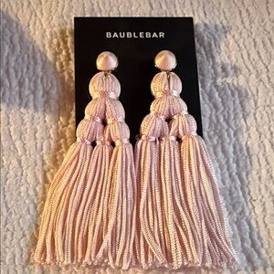 BaubleBar Light Pink Tassel Earrings